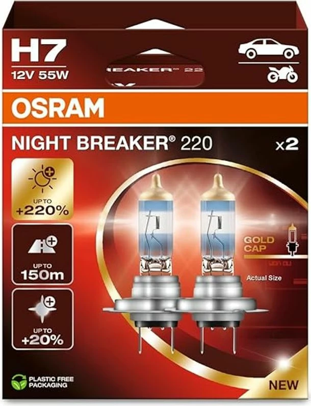 Lampa Gar H7 12v 55w +220% Night Breaker®