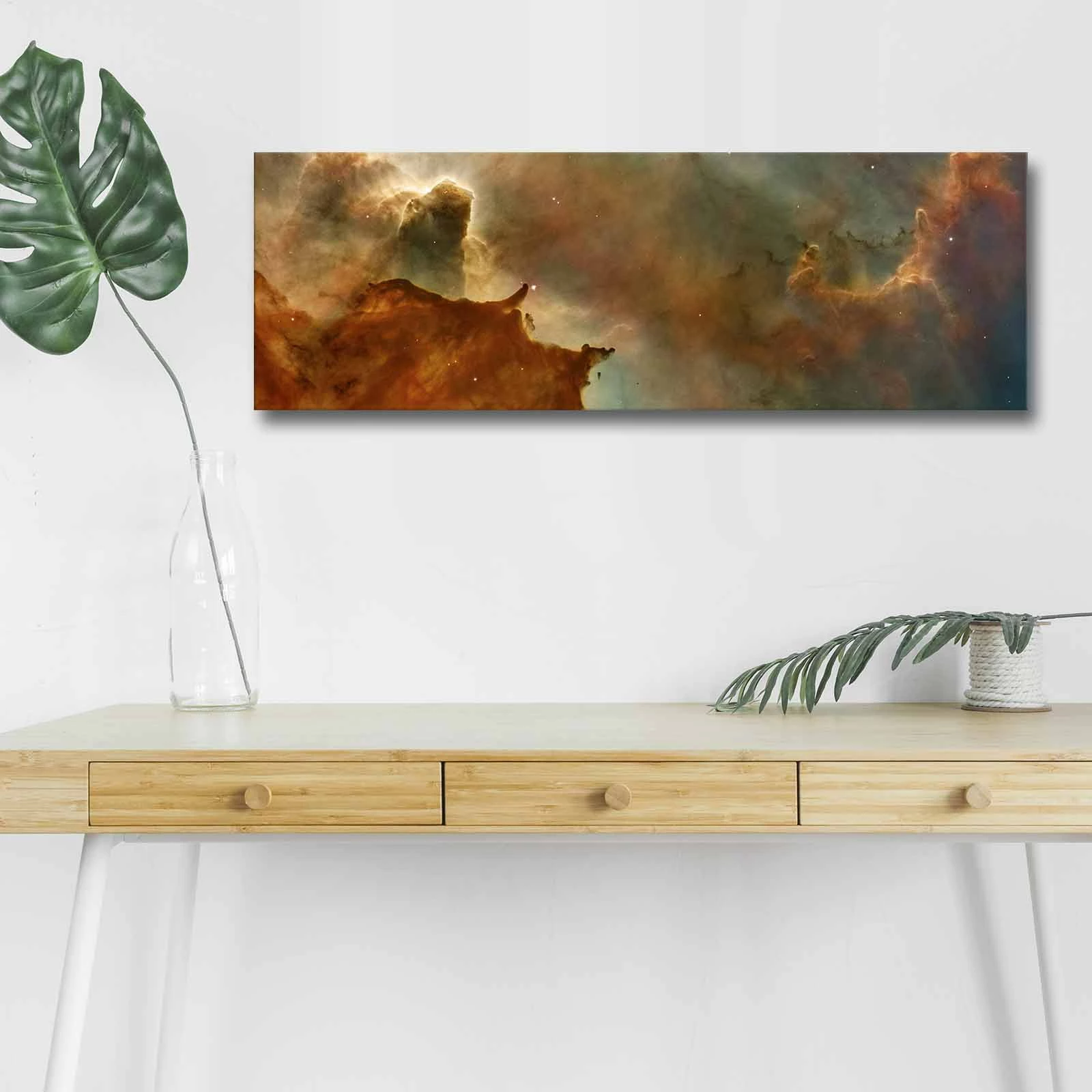 Pikturë dekorative në kanavacë me drita LED, shumëngjyrëshe, 30x90cm, 3090NASA-011