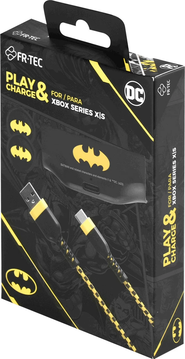 Kit karikimi Play & Charge Blade Series X DC Batman për Xbox Series X/S, 1000mAh, USB-C, zi/verdhe
