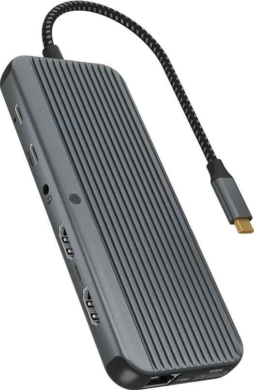 Stacion dokimi ICY BOX, USB Type-C, 100W, 2x HDMI, 1x DisplayPort, Ethernet, i zi/gri