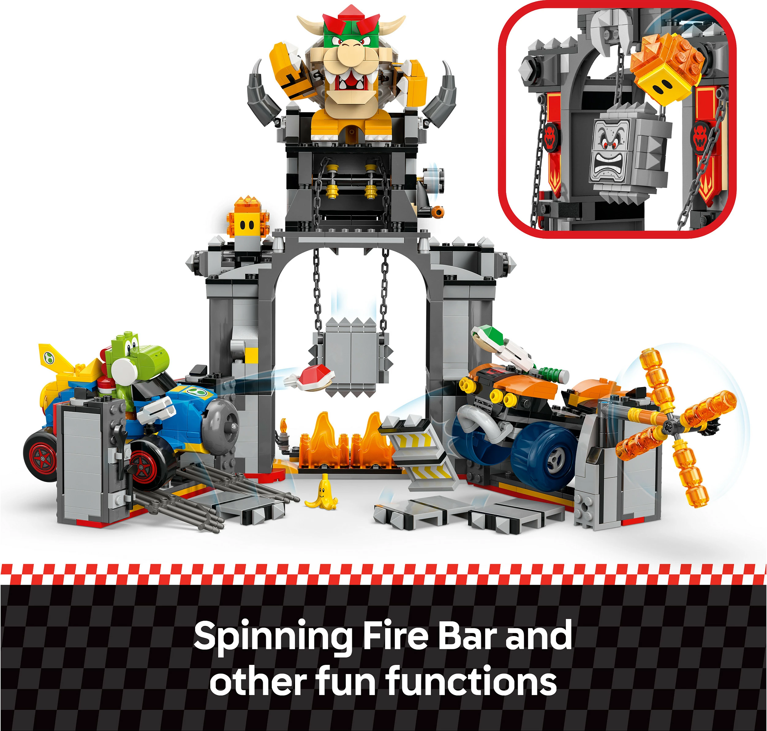 Set ndërtimi LEGO Super Mario Mario Kart 72039 Bowser's Castle, 1068 pjesë, 9+, multikolor