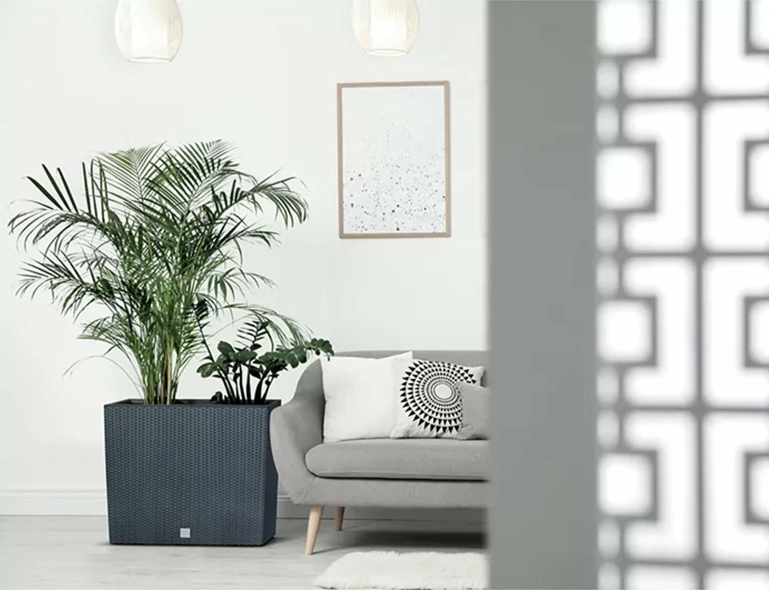 Saksi rektangulare Prosperplast Rato Case Tower DRC600T-440U 58×18×49.8 cm plastike me liner, umbra