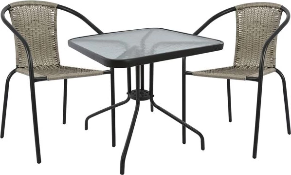 Set kopshti tavolinë & karrige FH5182.01, 3 pjesë, hiri