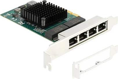 Kartelë rrjeti DeLOCK PCIe 2.0 x4, 4x RJ-45 Gigabit LAN, Grey