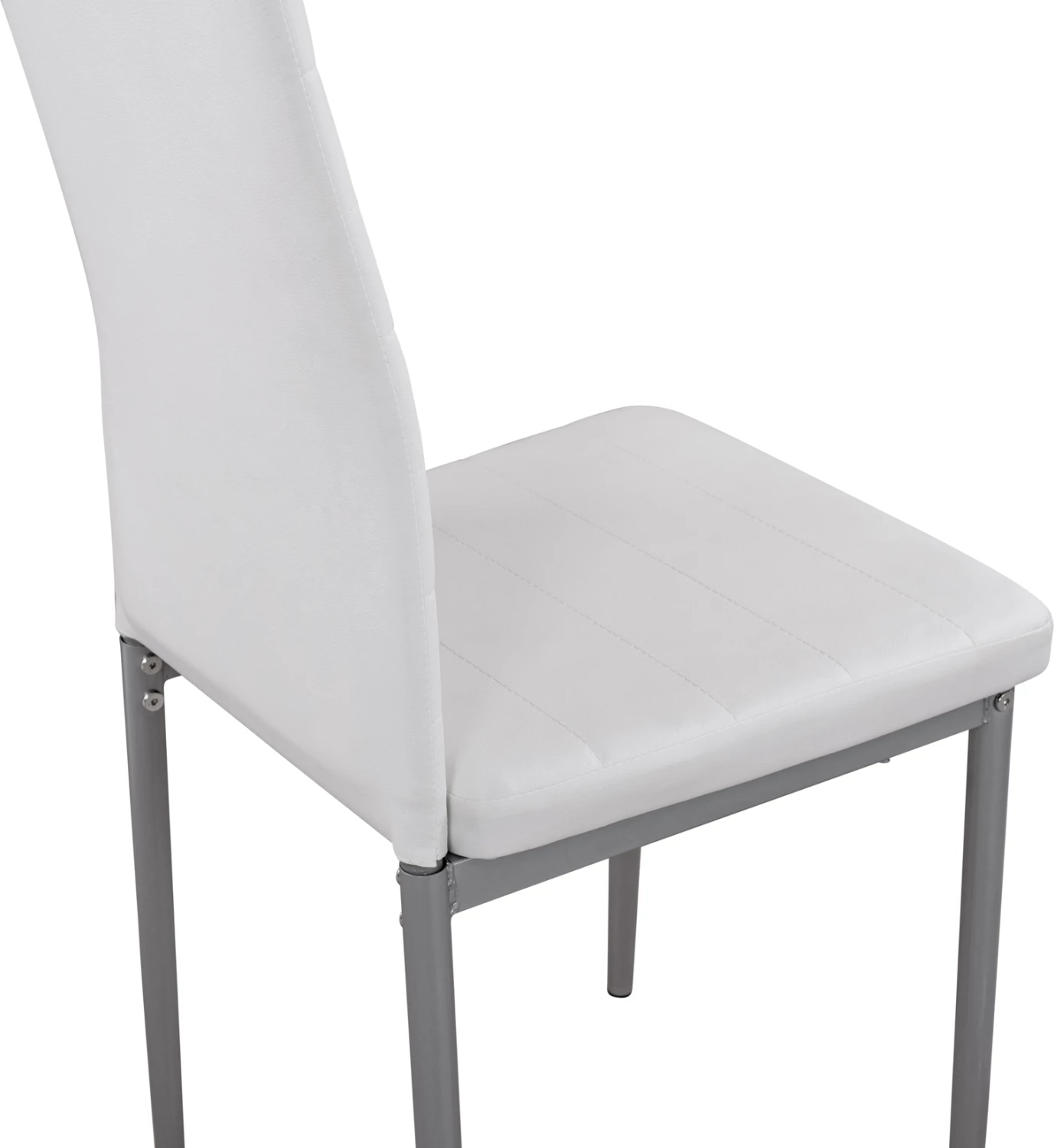 Karrige metalike Lady FH0037.11, kornizë metalike e bardhë PU K/D, 40x48x95 cm, set prej 4 copash