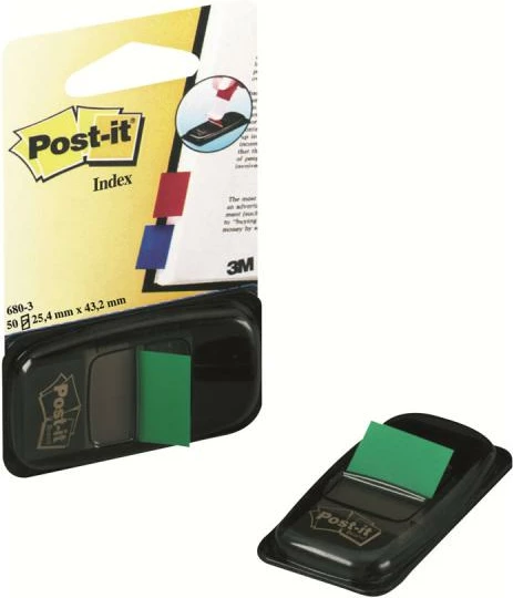 Shënjuese ngjitëse me dozator, 3M Post-it, 680-3, 44–66 fletëza, gjelbër
