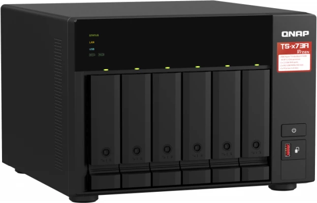 Server NAS QNAP TS-673A-8G, 6-bay, 8GB RAM, 2x 2.5GbE, i zi