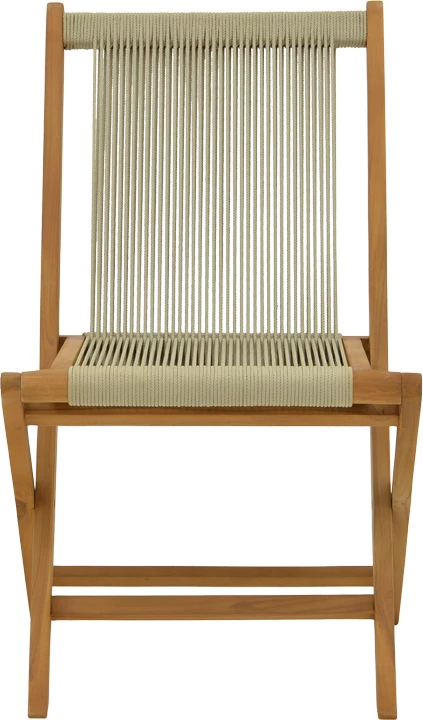 Karrige e palosshme Banou, dru teak dhe litar PE, ngjyrë e zezë, 51.5x58x88cm