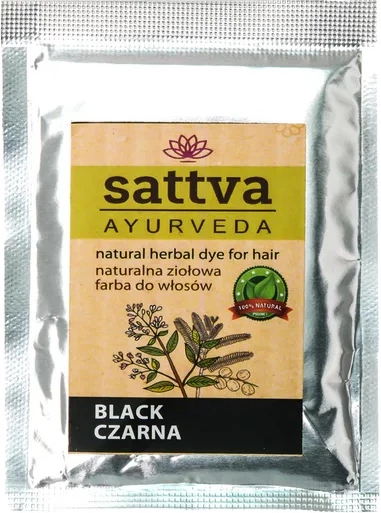 Bojë për flokë Sattva Herbal për femra e zezë 10g