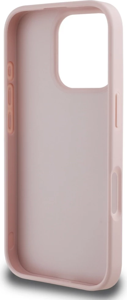 Mbështjellës Guess Grained Big 4G Logo Small Classic Logo për iPhone 16 Pro, Rozë