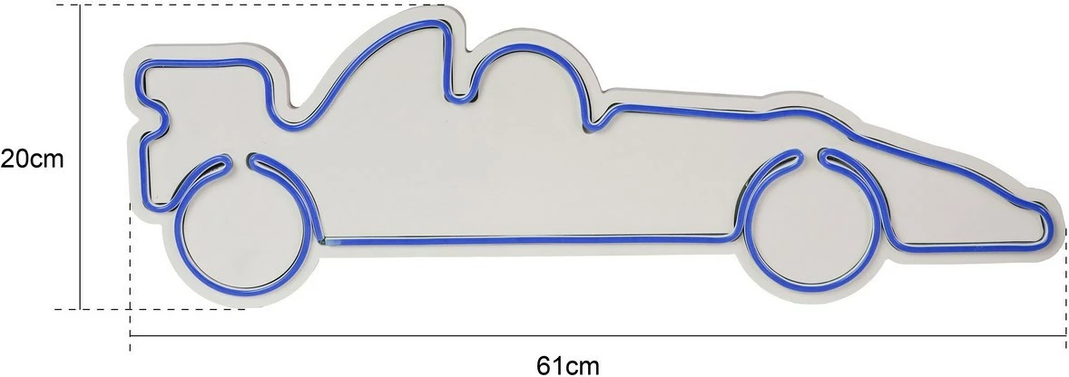 Dritë dekorative LED, plastikë, makinë garash Formula 1, e bardhë