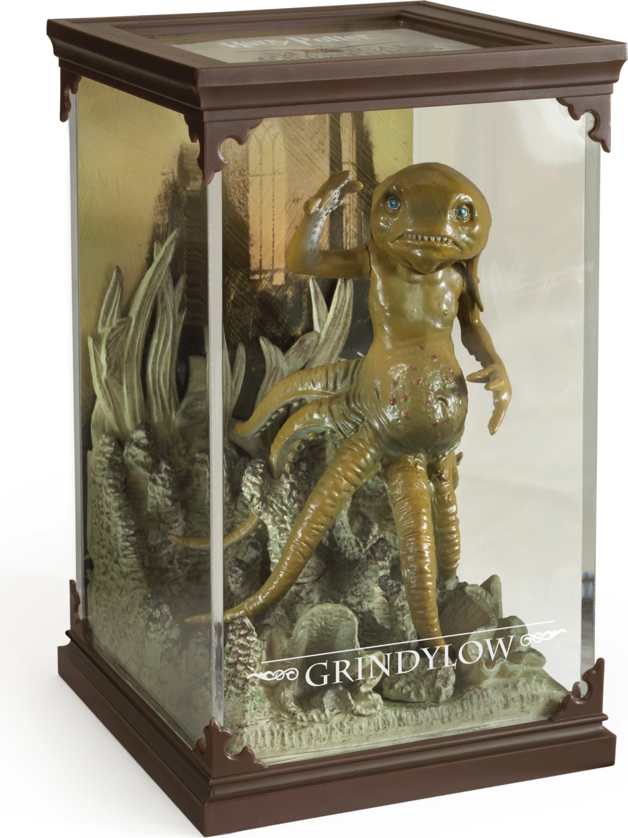 Figurë koleksionuese Noble Collection Harry Potter Magical Creatures Grindylow, e pikturuar me dorë, me kuti mbrojtëse, jeshile-ulliri