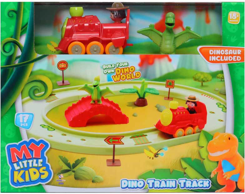 My Little Kids Dino Train Track and Dinosaur Playset
