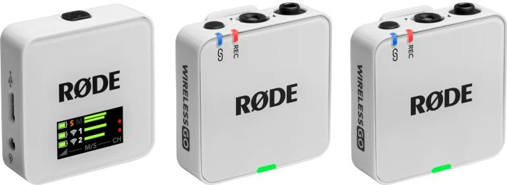 Mikrofon pa tel, RØDE Wireless GO III WIGOGEN3W, set me 2 transmetues dhe 1 pranues, distancë deri 260 m, e bardhë