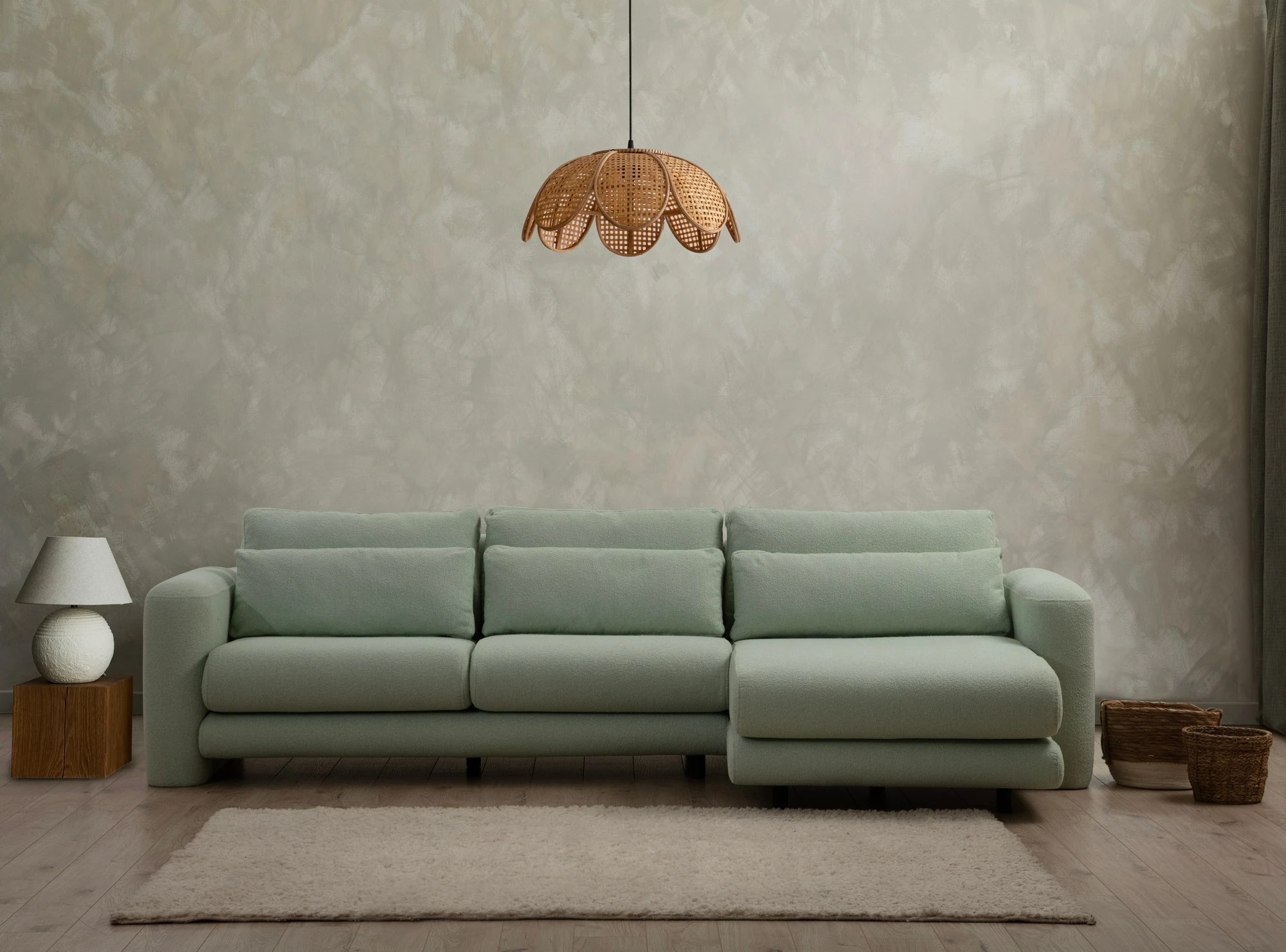 Këndare Atelier del Sofa, këndore e djathtë, ngjyrë e gjelbër