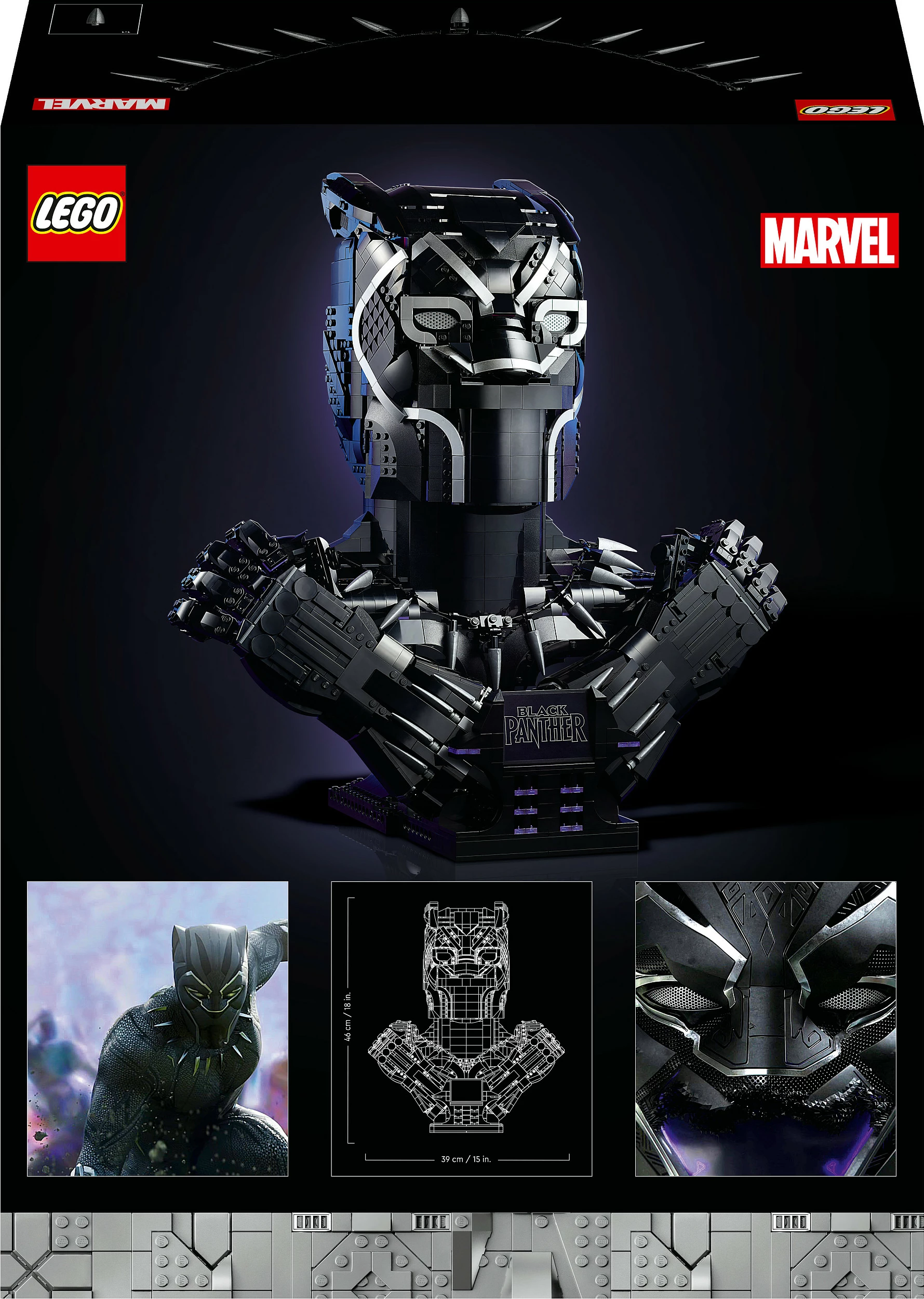 Set LEGO Marvel Black Panther 76215, 2961 pjesë, 18+, i zi