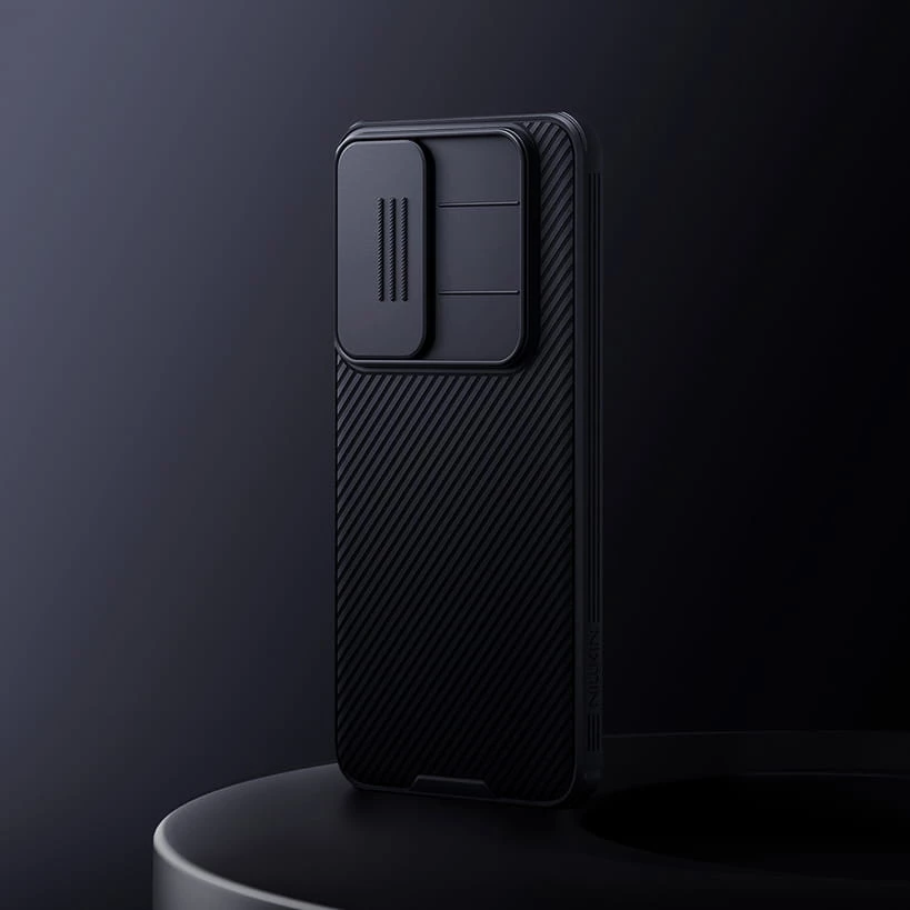 Mbështjellës NILLKIN CamShield Pro për Samsung Galaxy S25 FE, PC+TPU, me kapak mbrojtës për kamerë, i zi