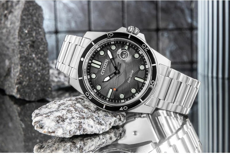 Orë dore meshkuj CITIZEN Marine Sporty Eco-Drive AW1816-89E, argjend