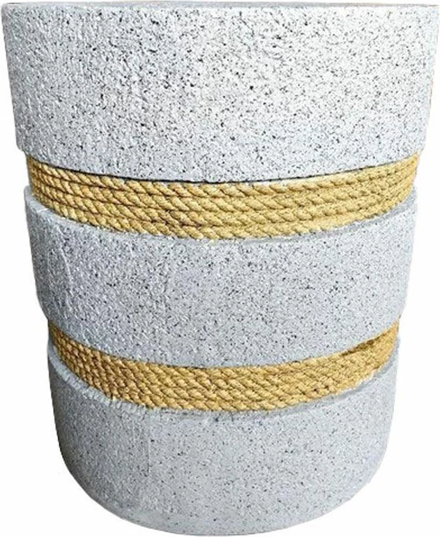 Tavolinë anësore Corda, ngjyrë çimento natyrale, 35.5x35.5x42.5