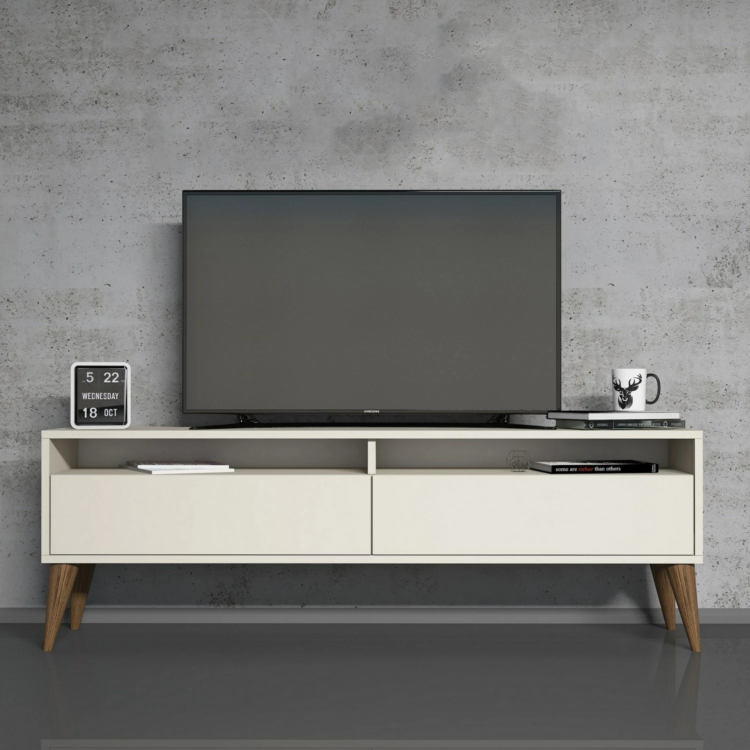 Komodë TV Hanah Home, Best 2, ngjyrë krem