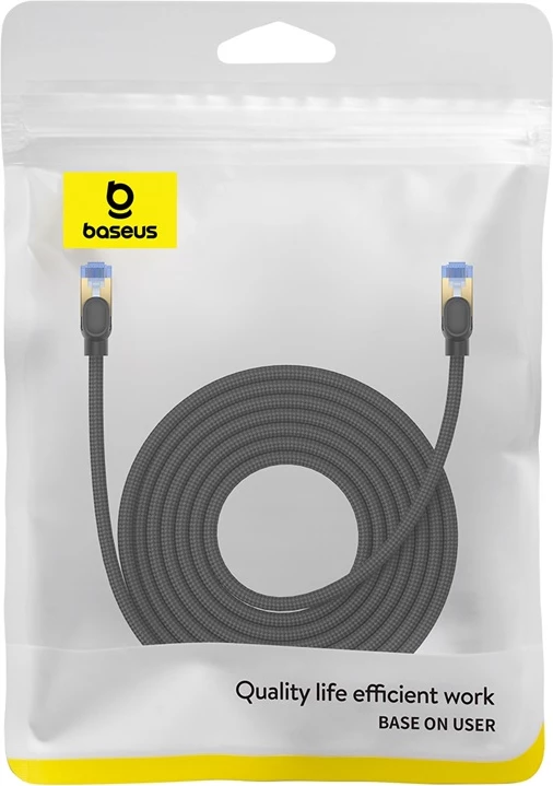 Kabllo rrjeti Baseus RJ45 Cat.7, 8m, 10Gbps, e thurur, e zezë