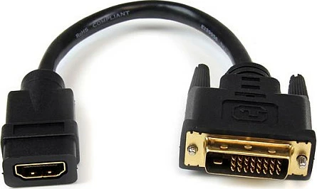 Adapter kabllo HDMI Female në DVI-D Male StarTech HDDVIFM8IN, 0.203 m, 1920x1200, e zezë