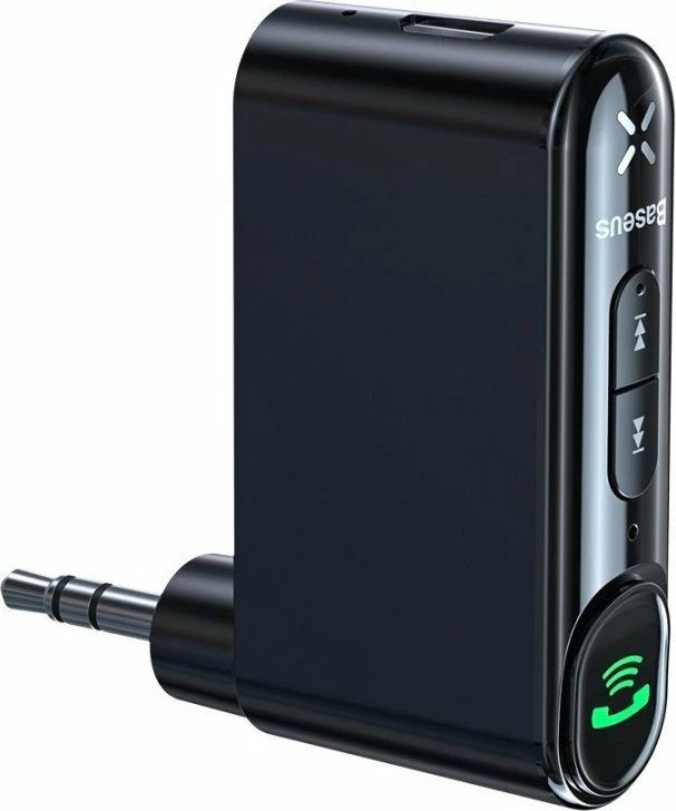 Transmetues/Marrës Bluetooth Baseus BSBA-02, Bluetooth 5.0, AUX MiniJack 3.5mm, handsfree me mikrofon, bateri 145 mAh, i zi