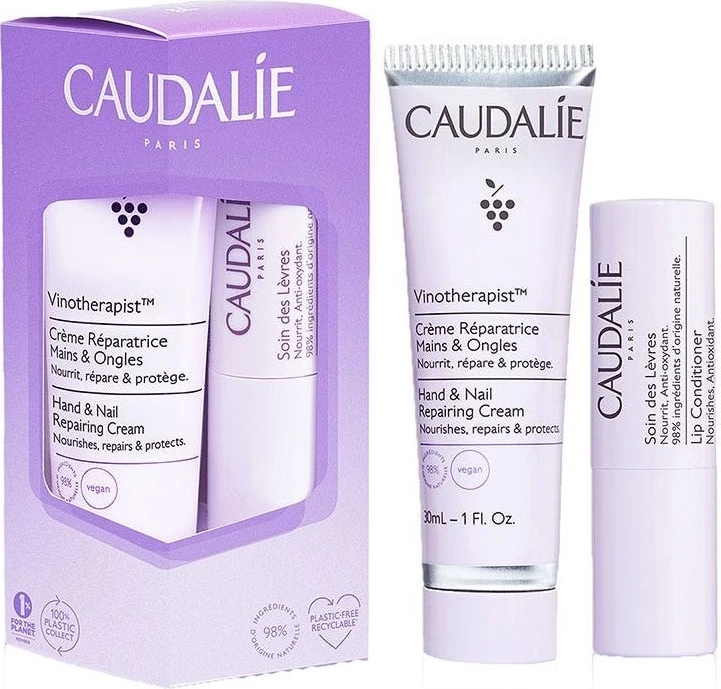 Set për duar, thonj dhe buzë Caudalie Vinotherapist Regenerating për femra, 30ml + 4.5g