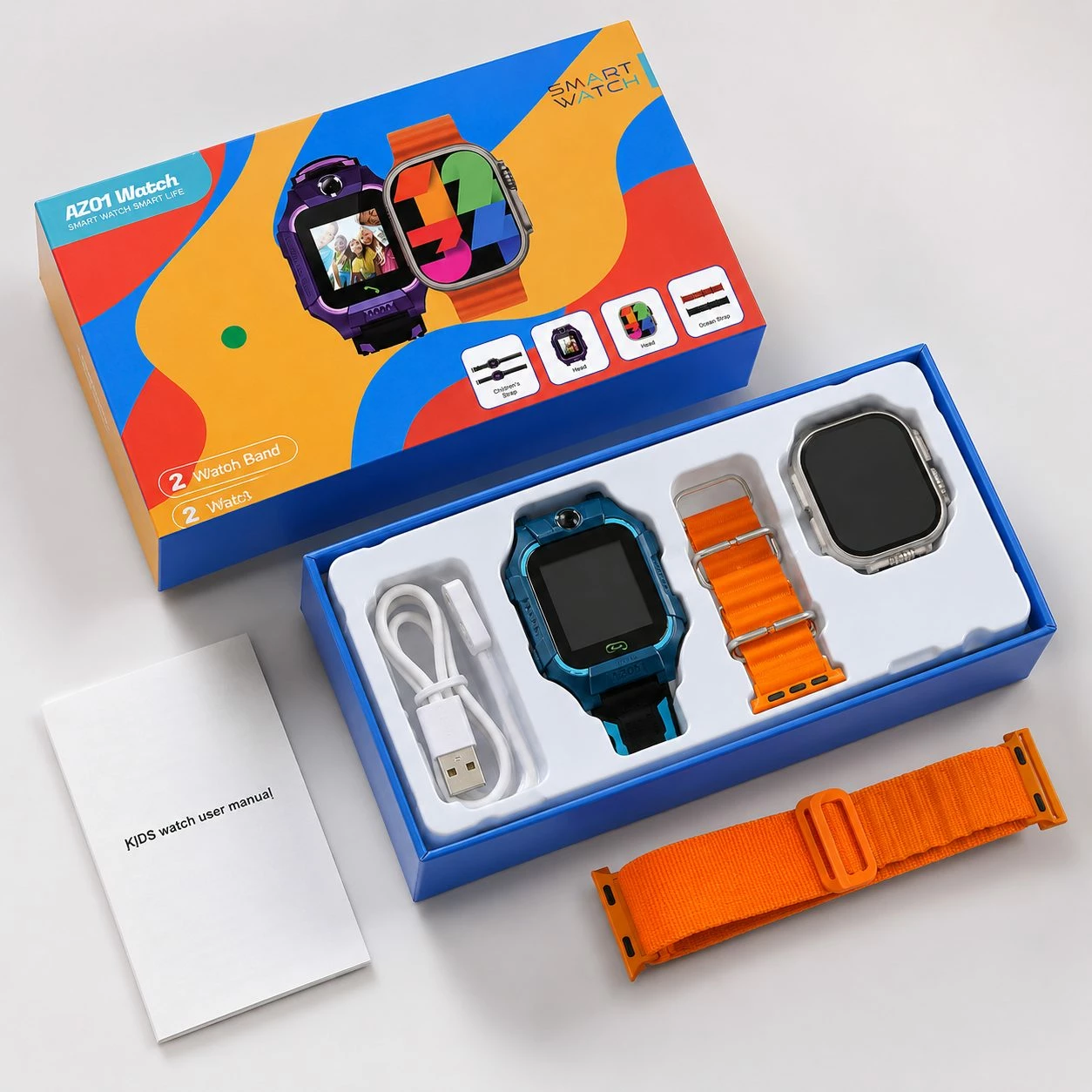 Set Smartwatch AZ01 - Kids&Të rritur