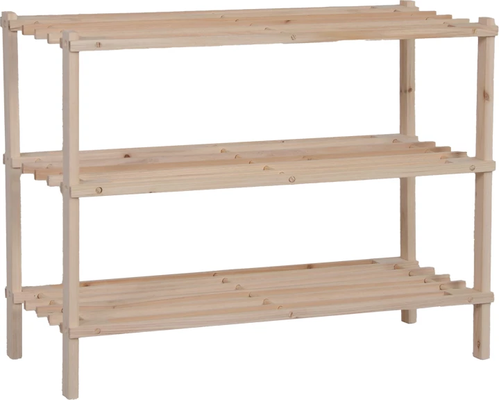 Raft këpucësh për 9 palë, dru bredhi natyral, Steper, 64x26x48.5cm