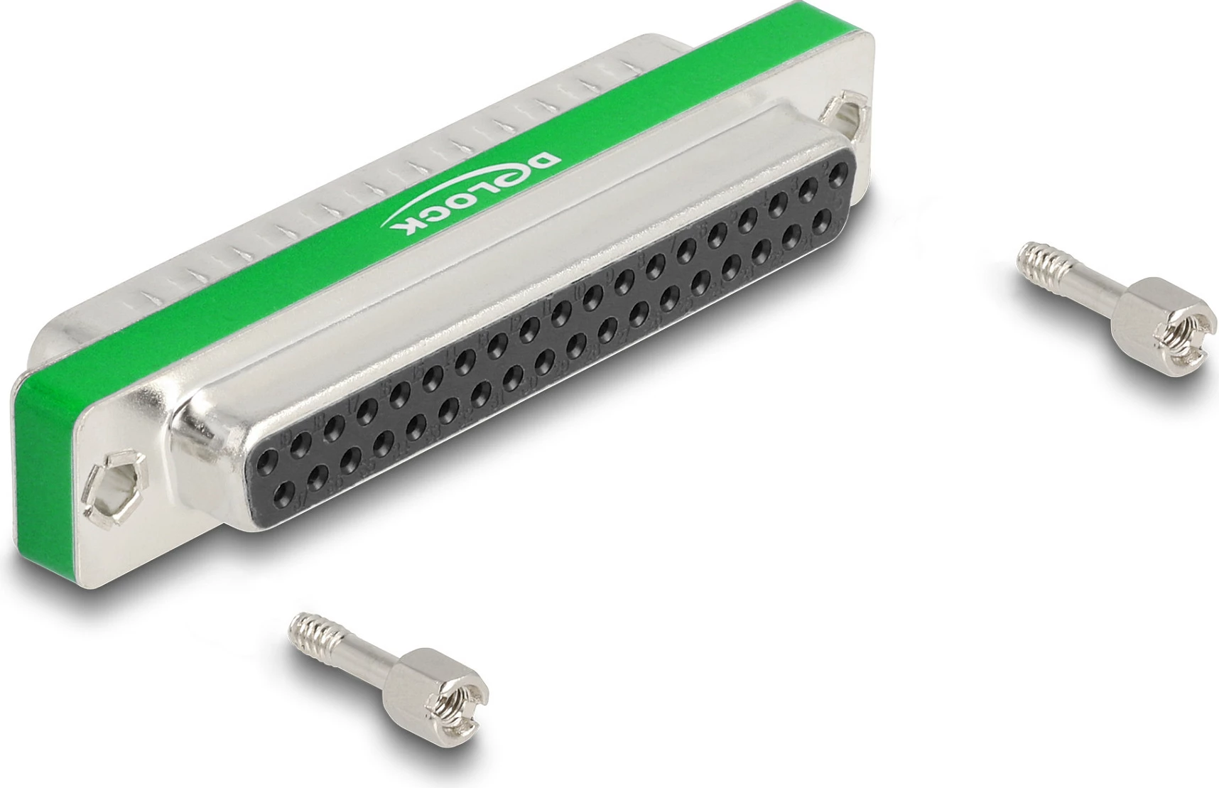 Filtër EMI/HF DeLOCK D-Sub 37-pin, mashkull në femër, Plug & Play, gjelbër/argjend
