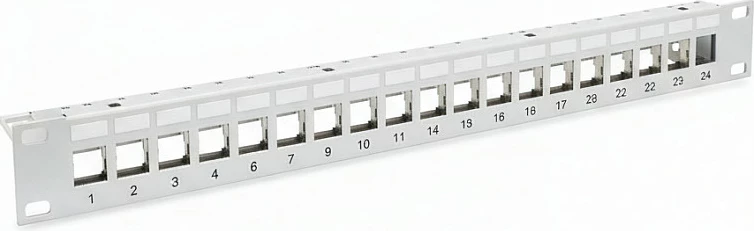 Patch panel EFB Elektronik 19" 1U, 24-port, i bardhë