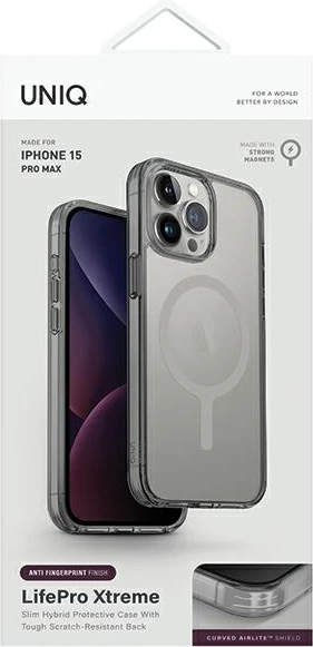 Mbështjellës UNIQ LifePro Xtreme Magclick për iPhone 15 Pro Max, Gri