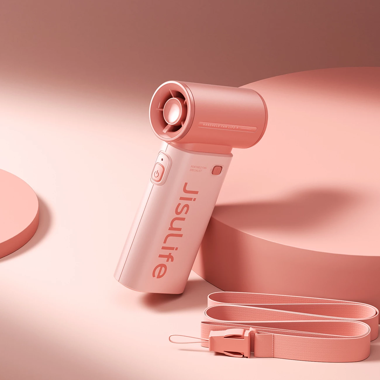 Ventilator dore Jisulife Life9, 5000mAh, USB-C, Rozë