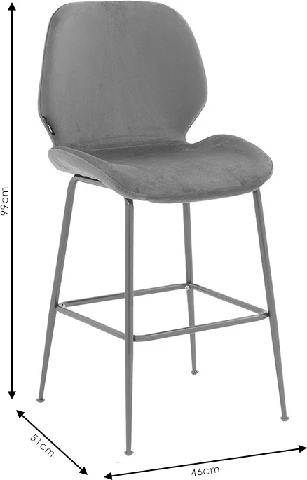 Karrige për bar Impel, këmbë metalike të arta-velvet e zezë