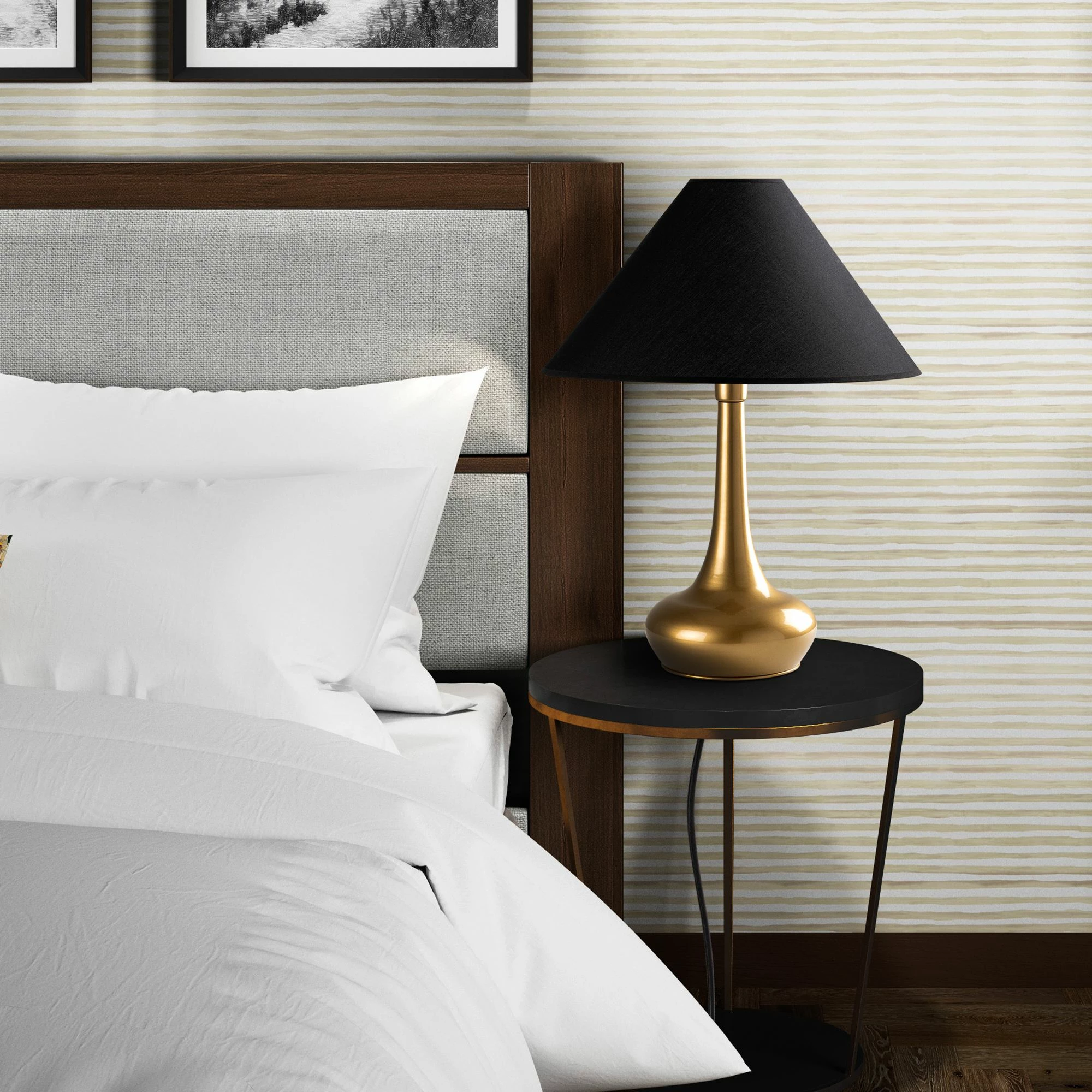 Llambë tavoline Opviq, Luna - 15256, ngjyrë ari dhe e zezë