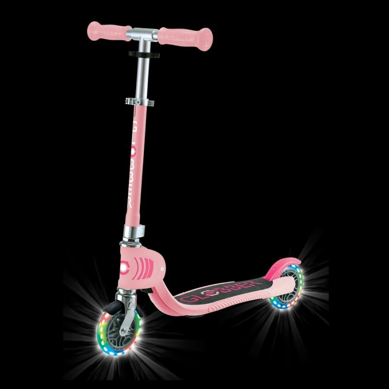 Trotinetë për fëmijë Globber FLOW Foldable Junior Lights, rozë