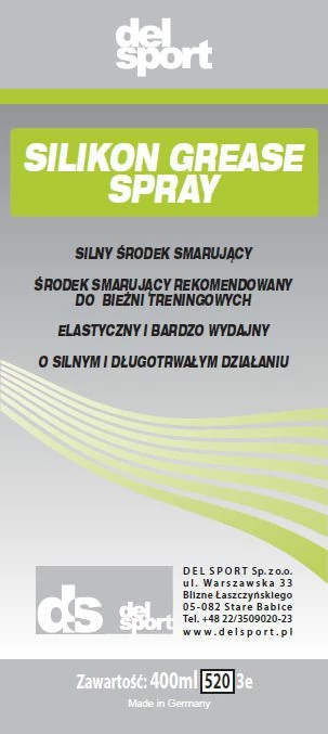 Sprej lubrifikues silikoni për treadmill DelSport Silicone Grease, 400 ml