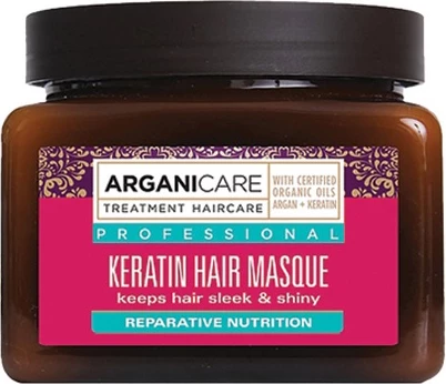 Maskë për flokë Arganicare me keratinë për femra, 500ml