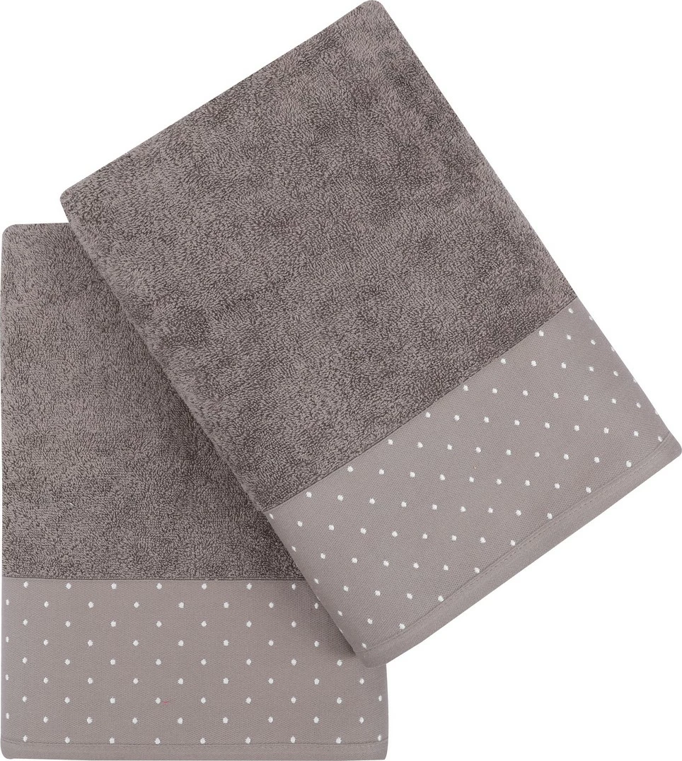 Set peshqirësh banje (2 copë), Mijölnir, Pitircik, kafe-bardhë