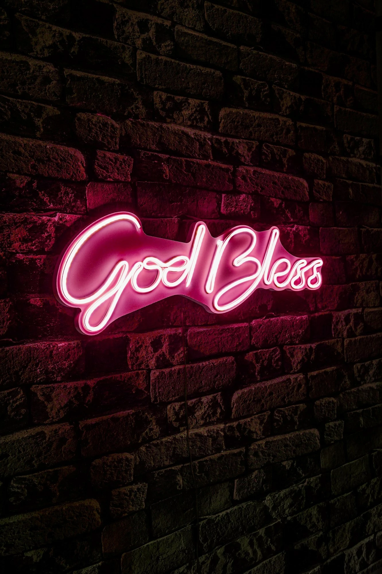 Dekor dritash LED, plastikë, ngjyrë rozë, God Bless, Wallity