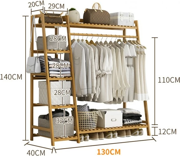 Raft organizues druri Nextdeco, 1 shufër, 7 rafte, H140x40x130cm