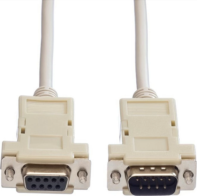 Kabllo RS232 VALUE DB9ST/BU, DB-9 mashkull-femër, 1.8 m, bezhë