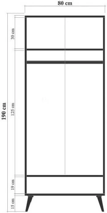 Dollap Hanah Home, City Gardrop Leaf, shumëngjyrësh, 80x190x45cm