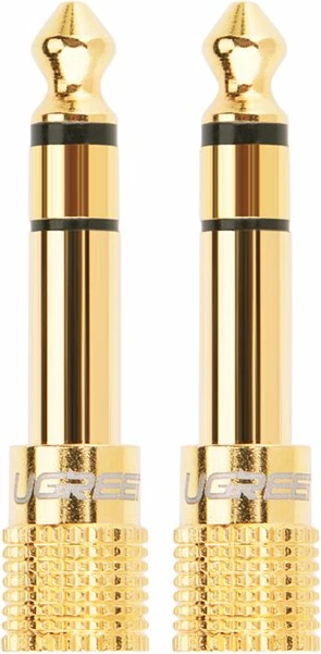 Adapter audio Ugreen 3.5 mm mini jack në 6.3 mm jack, i artë