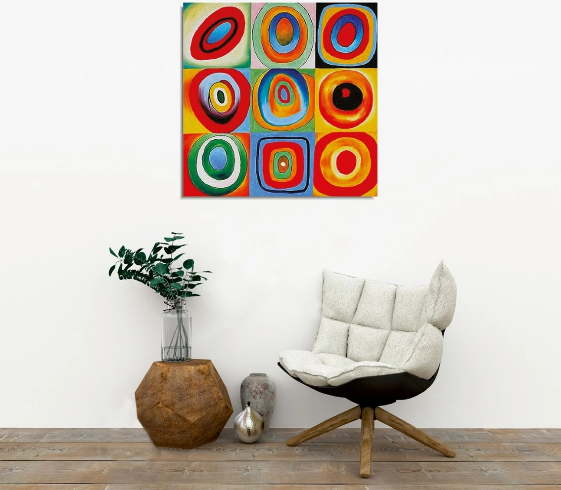 Pikturë dekorative në kanavacë, Squares with Concentric Circles, KC263, 45x45cm