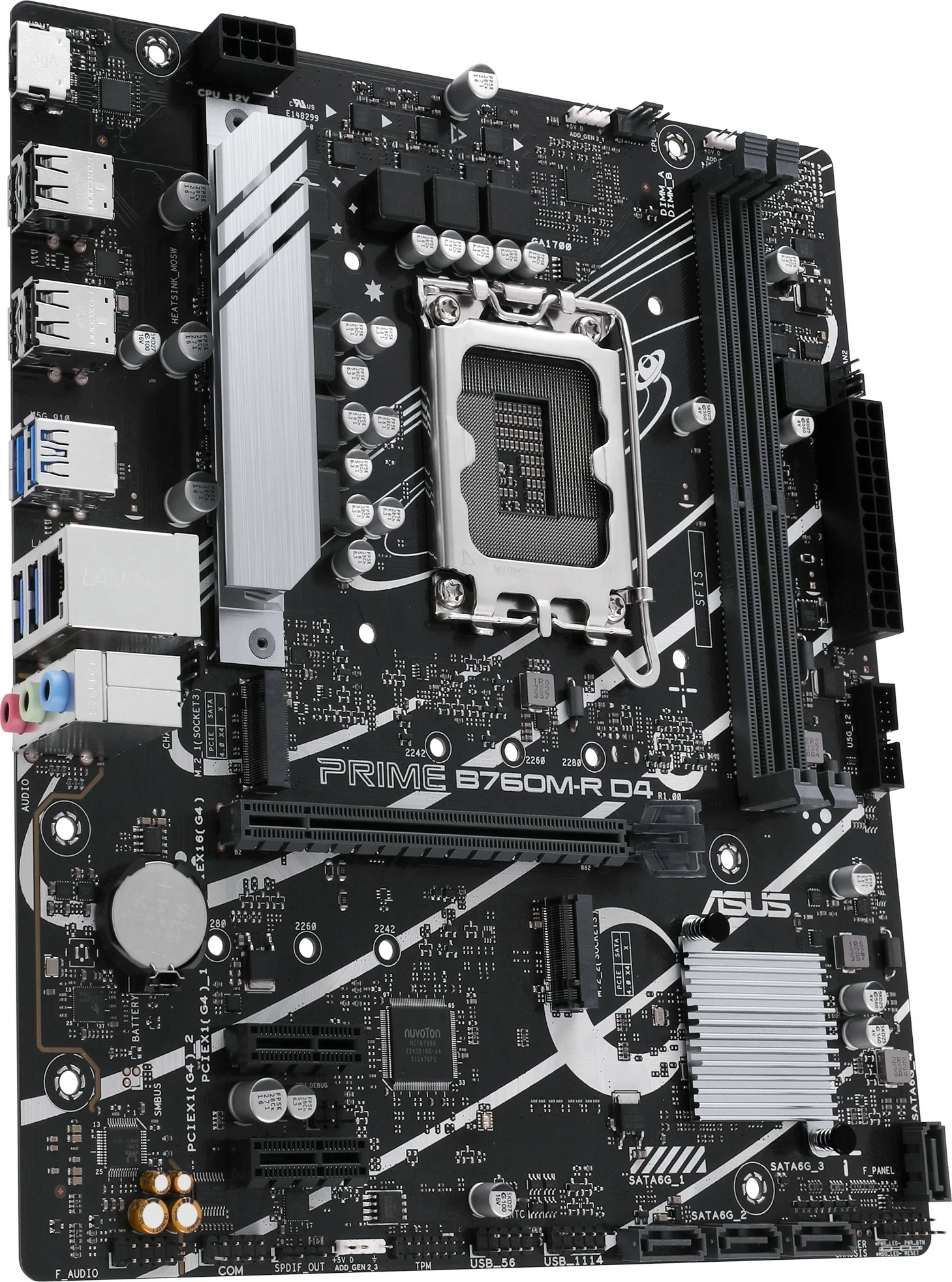 Pllakë amë ASUS PRIME B760M-R D4, Intel, LGA 1700, DDR4-SDRAM, 64 GB