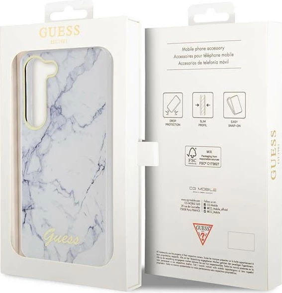 Mbështjellës Guess GUHCS23SPCUMAH për Samsung Galaxy S23 S911, hardcase, i bardhë