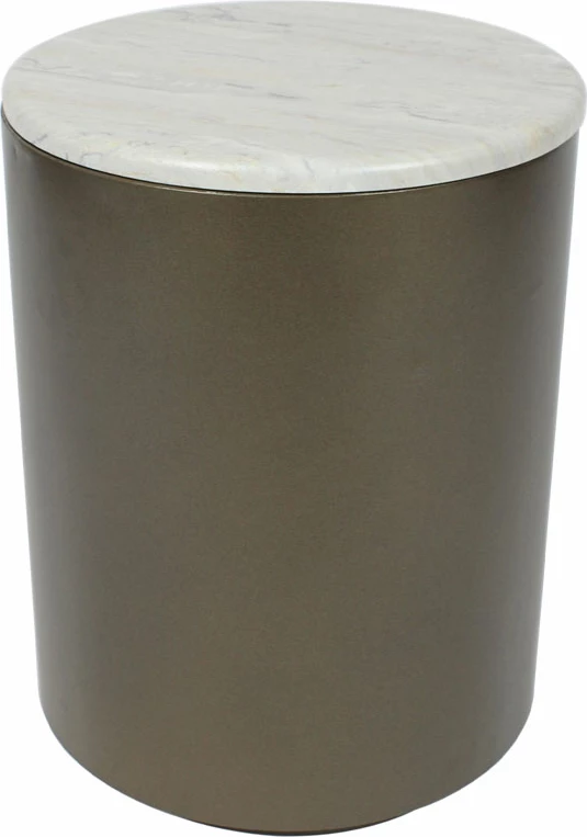 Tavolinë anësore Pomma, travertin, bronz, 37x37x49