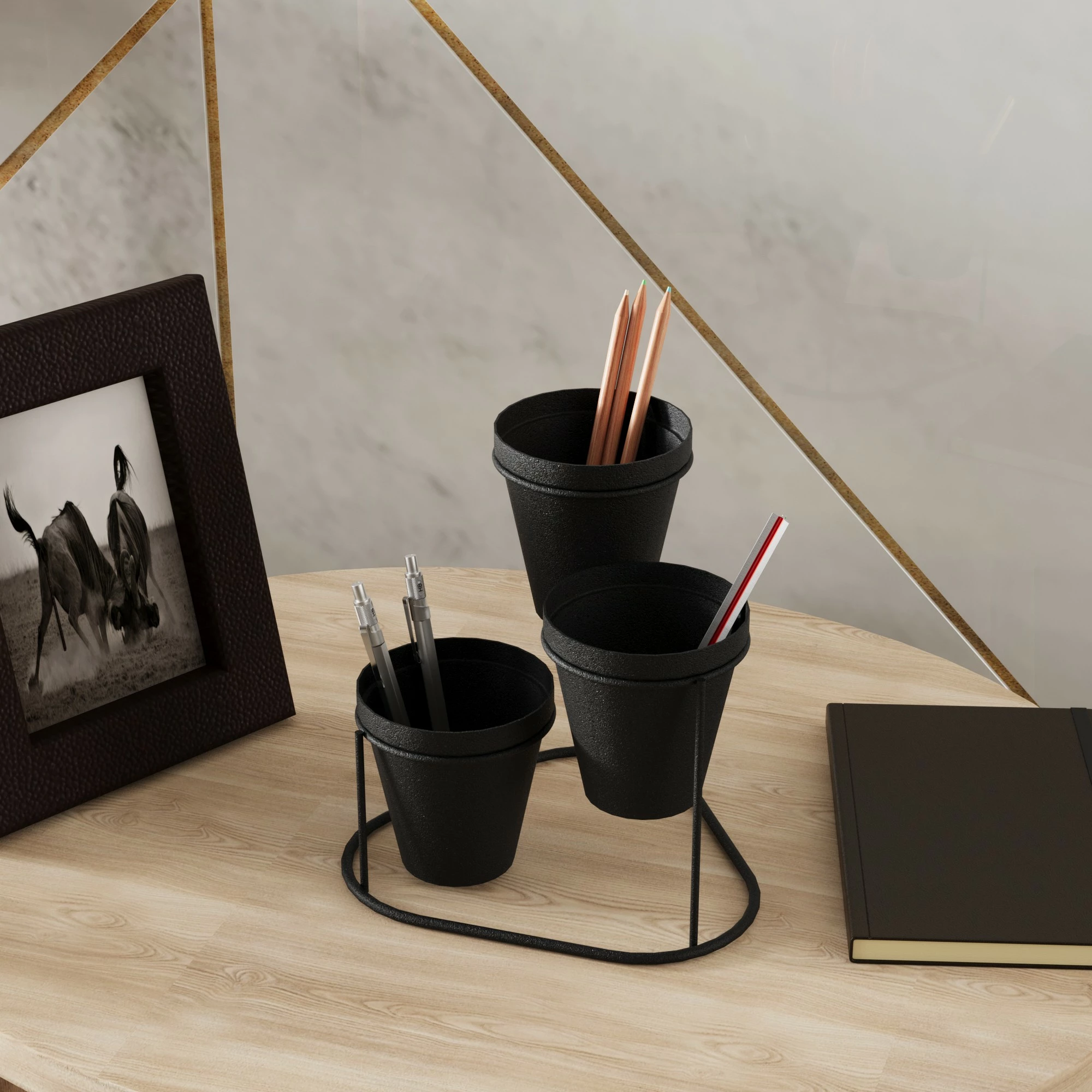 Aksesor dekorativ metalik Aberto Design, GED-014, ngjyrë e zezë